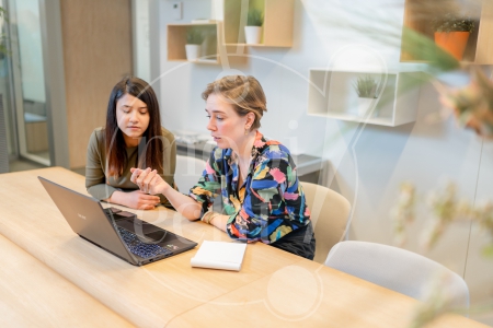 werkoverleg  tussen 2 vrouwen 1